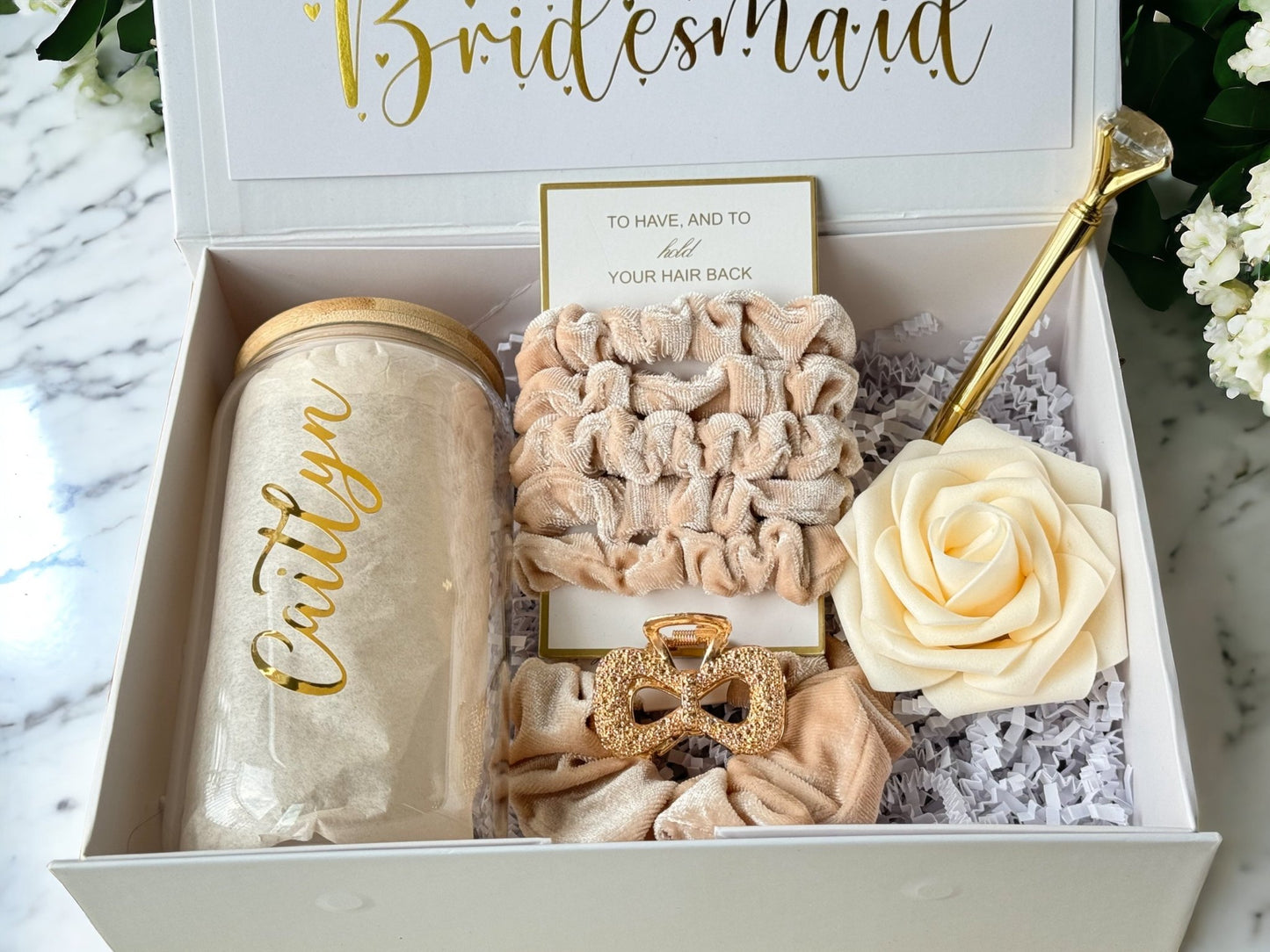 Beige Bridesmaid Proposal Box, Bridesmaid Proposal, Bridesmaid Gift Box, Champagne collection - Box of Love