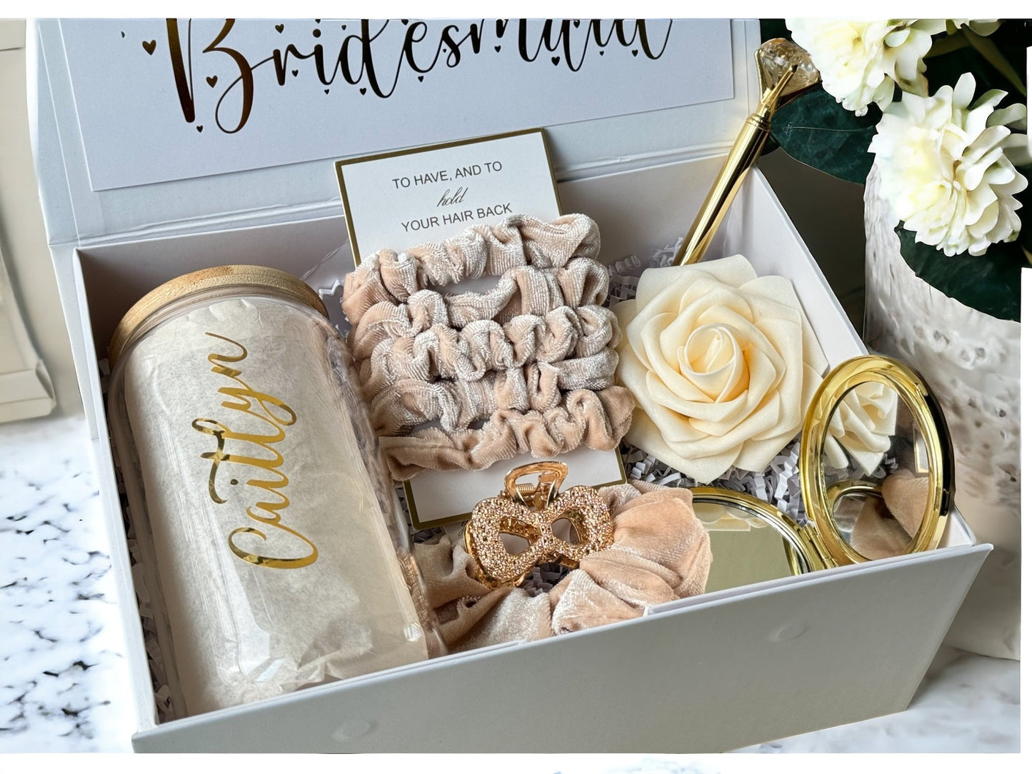 Beige Bridesmaid Proposal Box, Bridesmaid Proposal, Bridesmaid Gift Box, Champagne collection - Box of Love