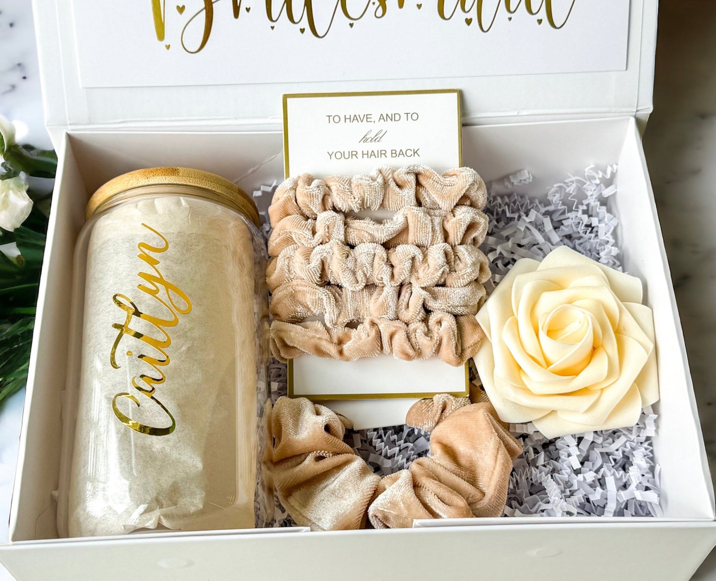 Beige Bridesmaid Proposal Box, Bridesmaid Proposal, Bridesmaid Gift Box, Champagne collection - Box of Love