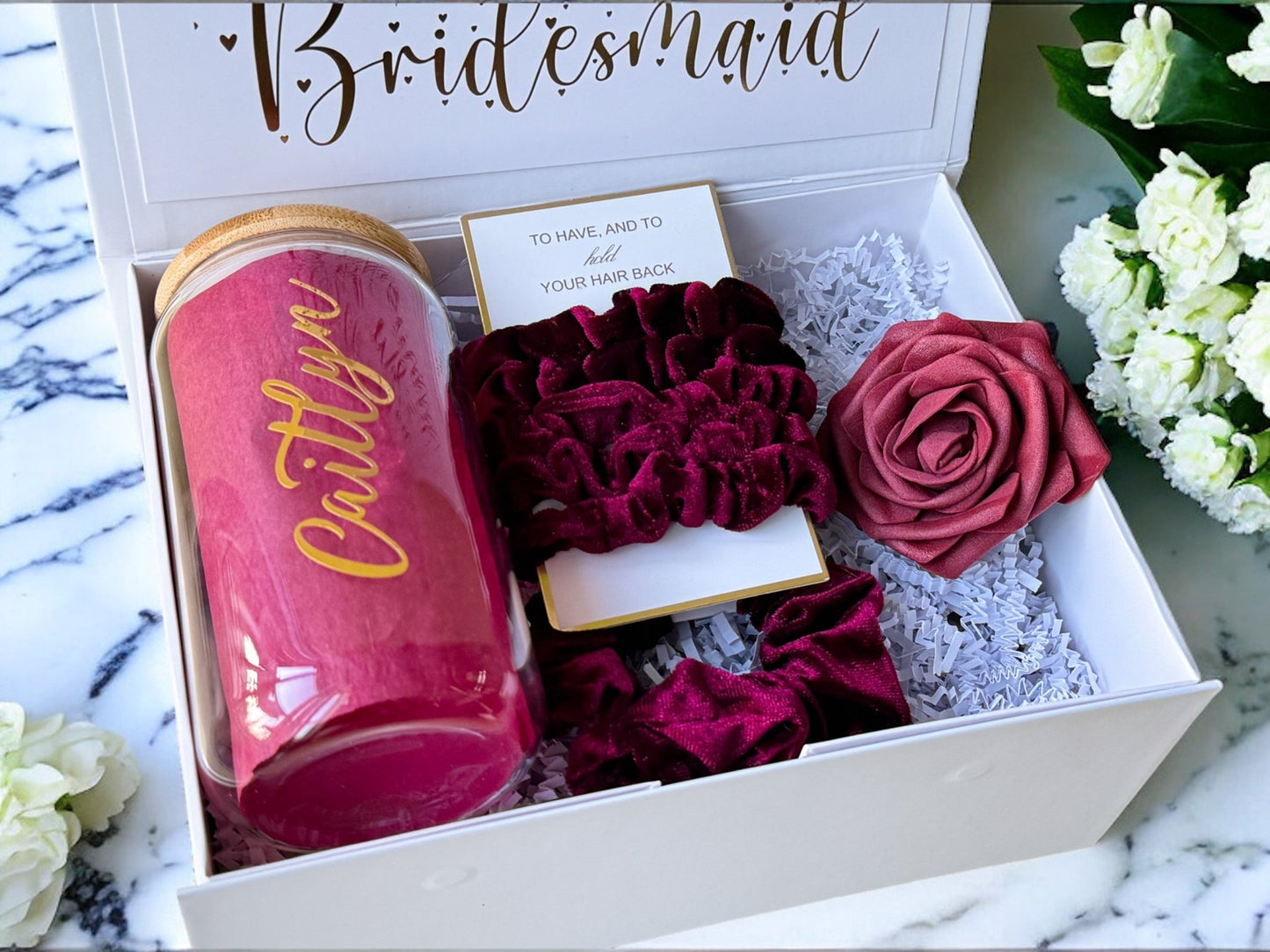 Burgundy Bridesmaid Proposal Box, Bridesmaid Proposal, Bridesmaid Gift Box, Burgundy collection - Box of Love