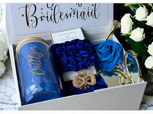 customizable bridesmaid proposal boxes Blue Bridesmaid Proposal Box, Bridesmaid Proposal, Bridesmaid Gift Box, Royal Blue collection - Box of Love