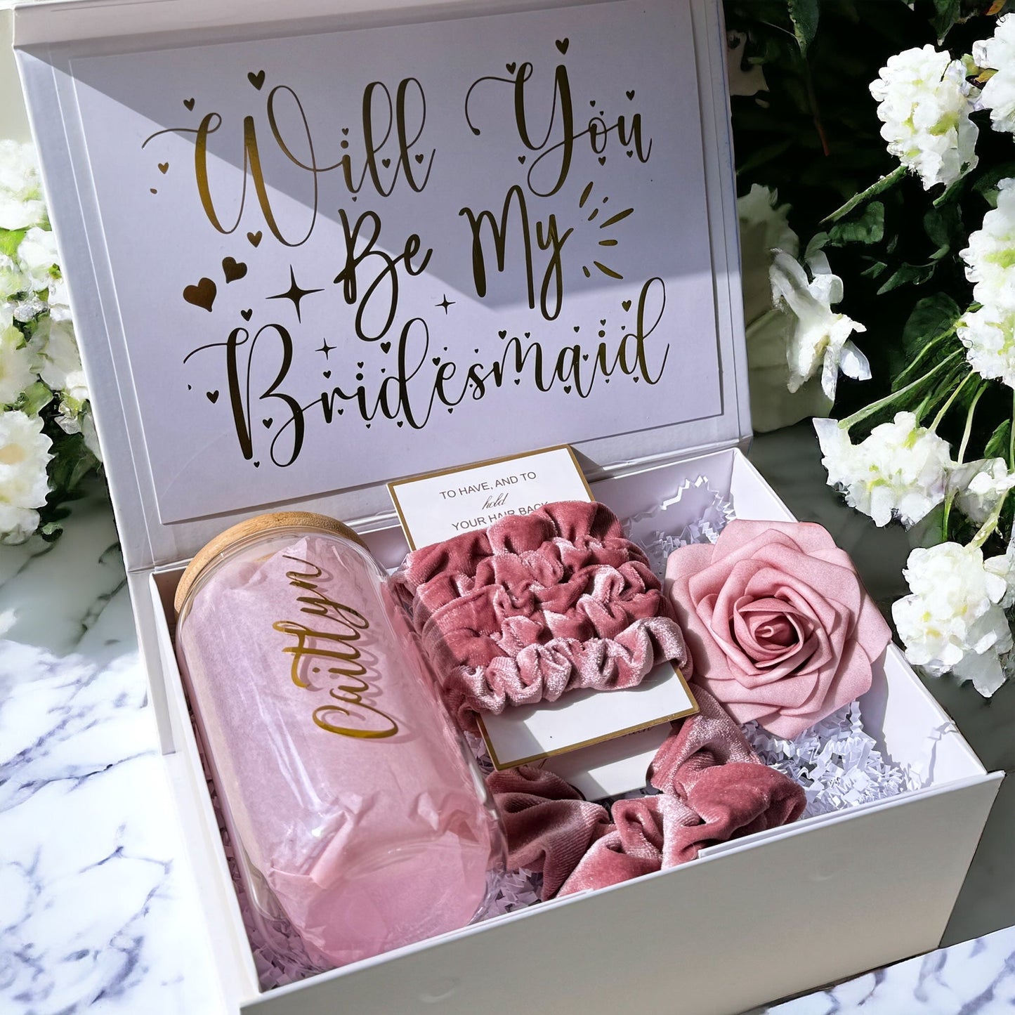 Pink Bridesmaid Proposal Box, Bridesmaid Proposal, Bridesmaid Gift Box, Pink collection - Box of Love