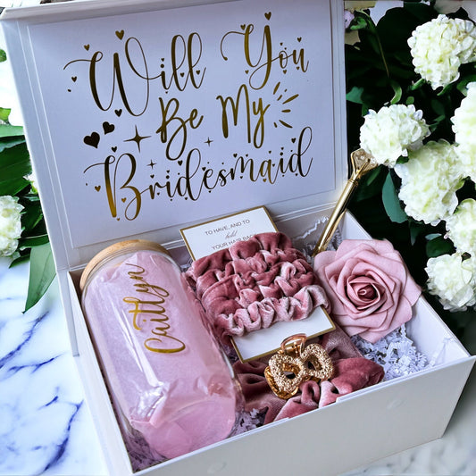 Pink Bridesmaid Proposal Box, Bridesmaid Proposal, Bridesmaid Gift Box, Pink collection - Box of Love