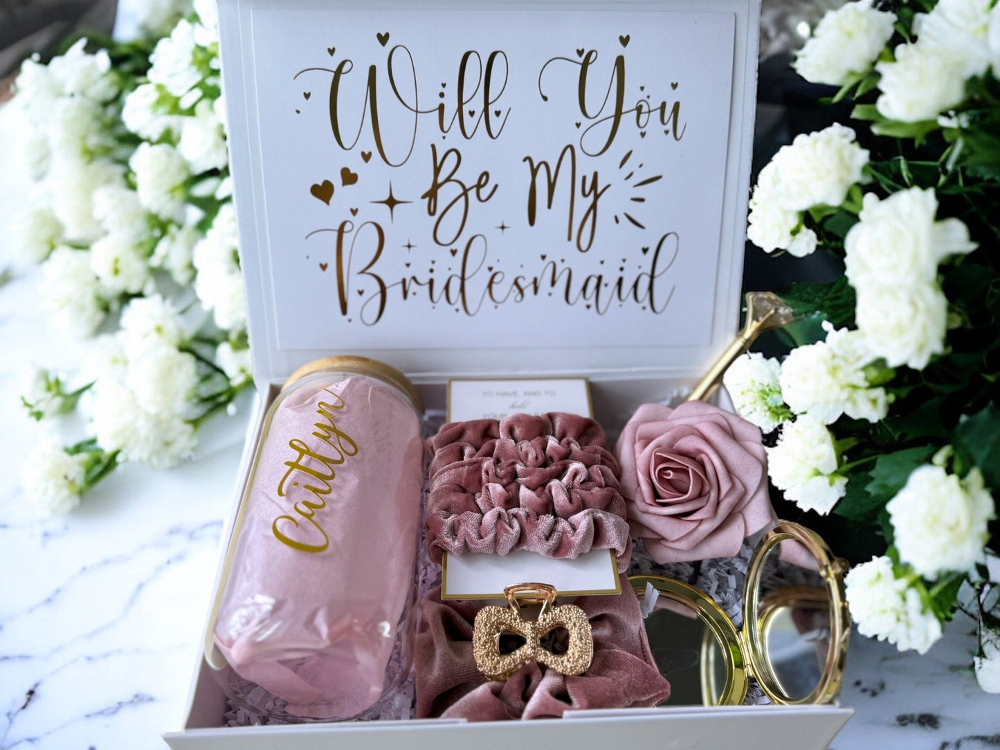 Pink Bridesmaid Proposal Box, Bridesmaid Proposal, Bridesmaid Gift Box, Pink collection - Box of Love