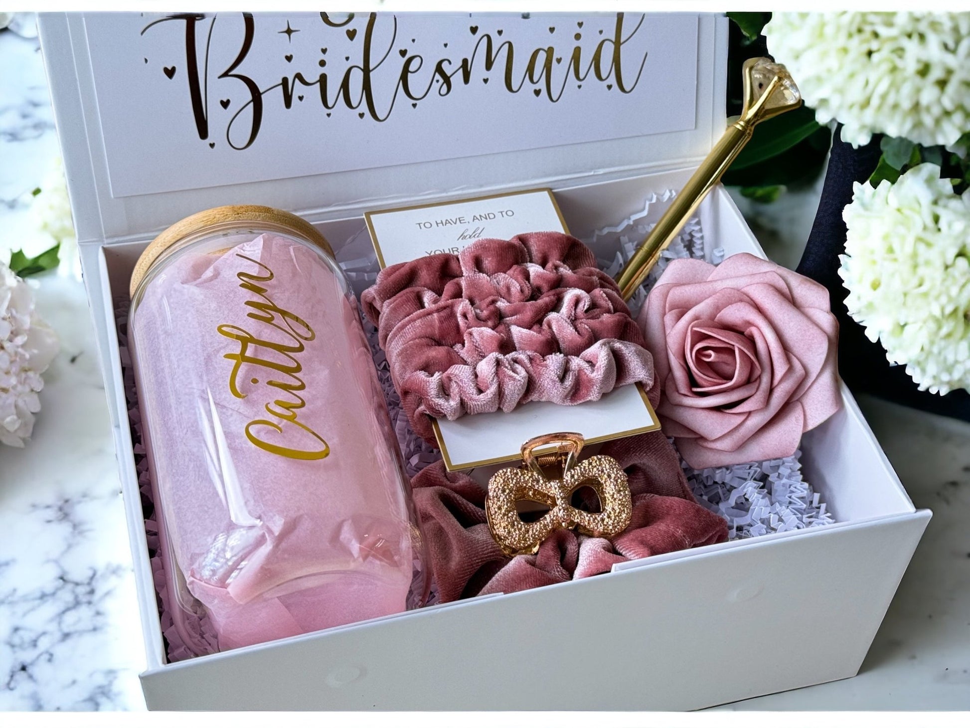 Pink Bridesmaid Proposal Box, Bridesmaid Proposal, Bridesmaid Gift Box, Pink collection - Box of Love