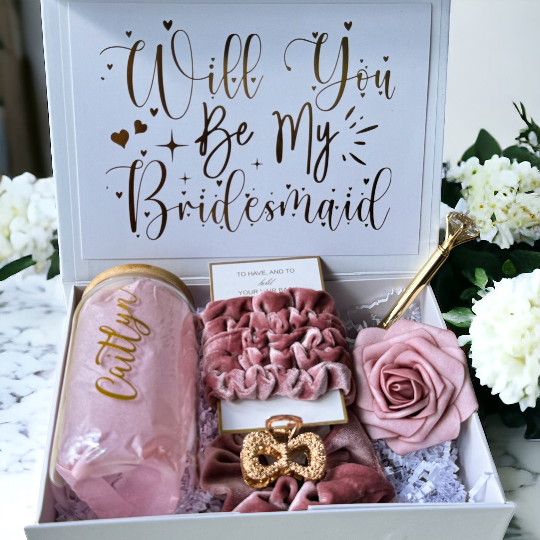 Pink Bridesmaid Proposal Box, Bridesmaid Proposal, Bridesmaid Gift Box, Pink collection - Box of Love