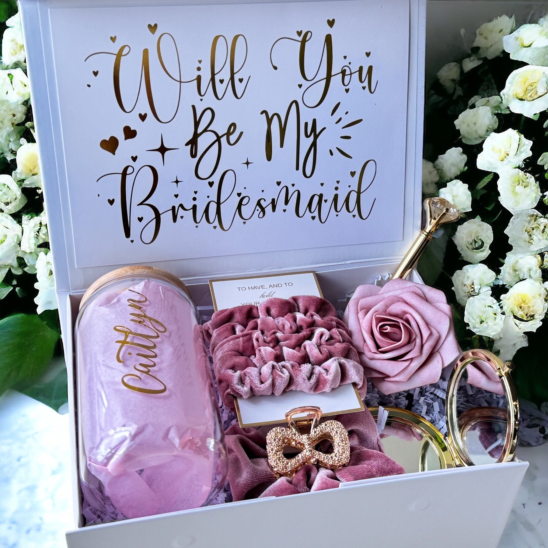 Pink Bridesmaid Proposal Box, Bridesmaid Proposal, Bridesmaid Gift Box, Pink collection - Box of Love