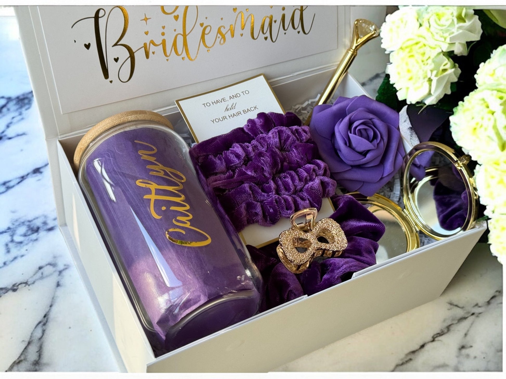 Purple Bridesmaid Proposal Box, Bridesmaid Proposal, Bridesmaid Gift Box, Purple collection - Box of Love