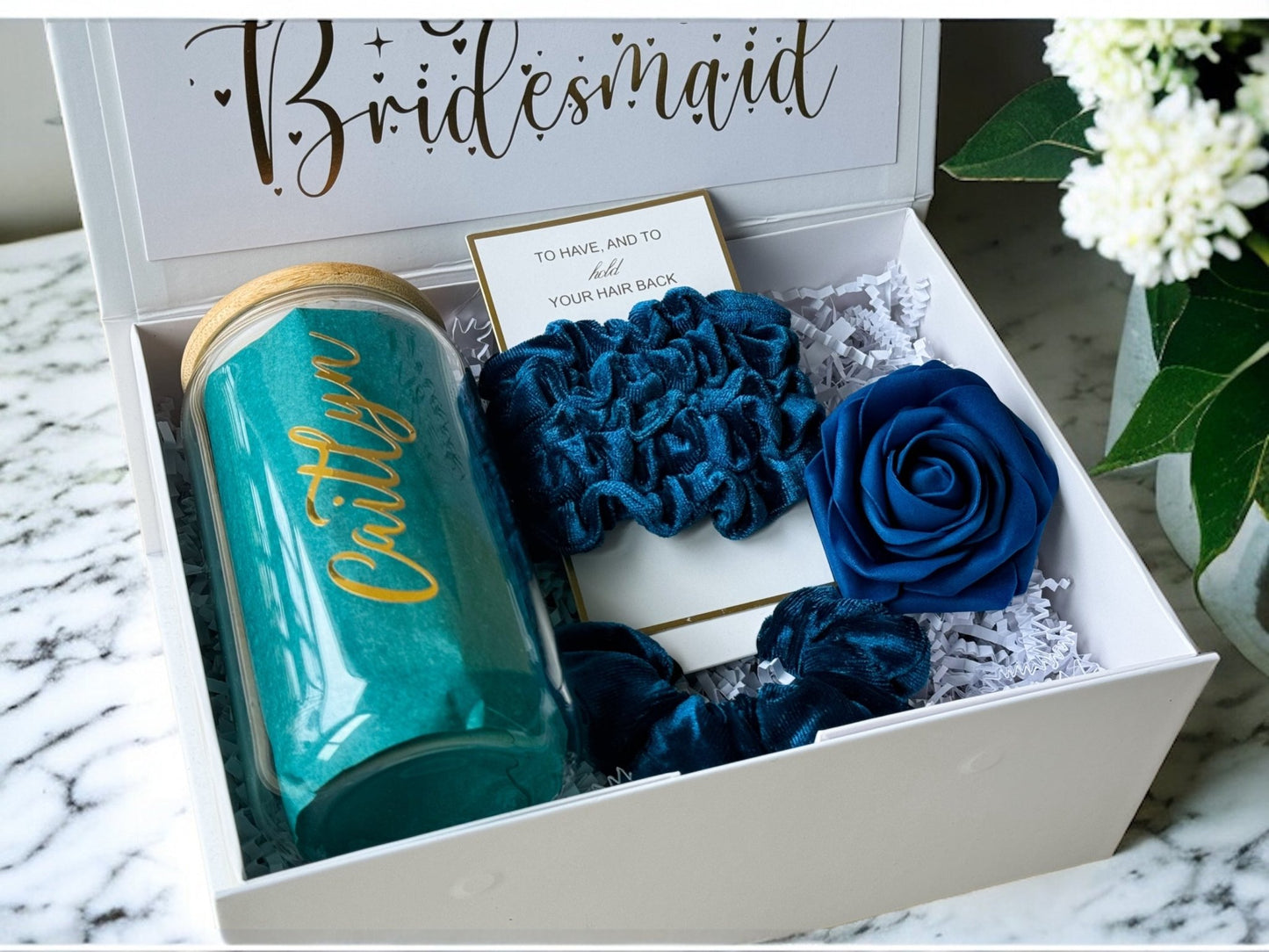 Teal Bridesmaid Proposal Box, Bridesmaid Proposal, Bridesmaid Gift Box, Teal collection - Box of Love