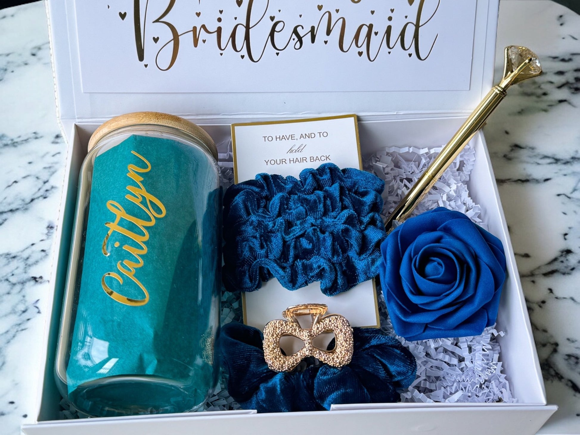 Teal Bridesmaid Proposal Box, Bridesmaid Proposal, Bridesmaid Gift Box, Teal collection - Box of Love