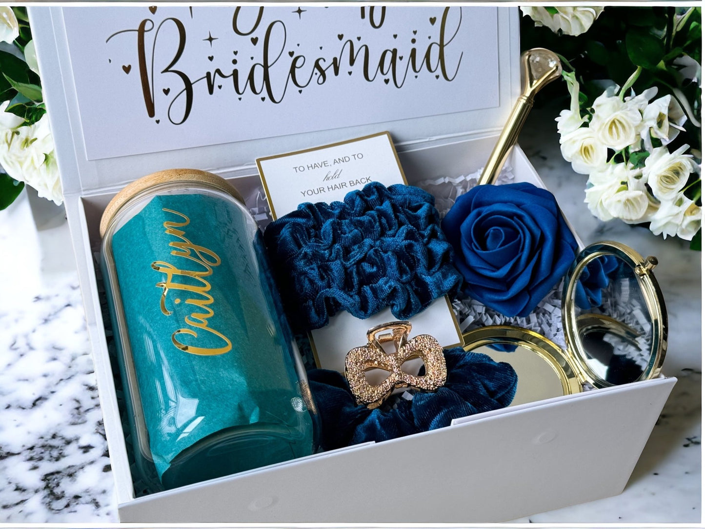 Teal Bridesmaid Proposal Box, Bridesmaid Proposal, Bridesmaid Gift Box, Teal collection - Box of Love