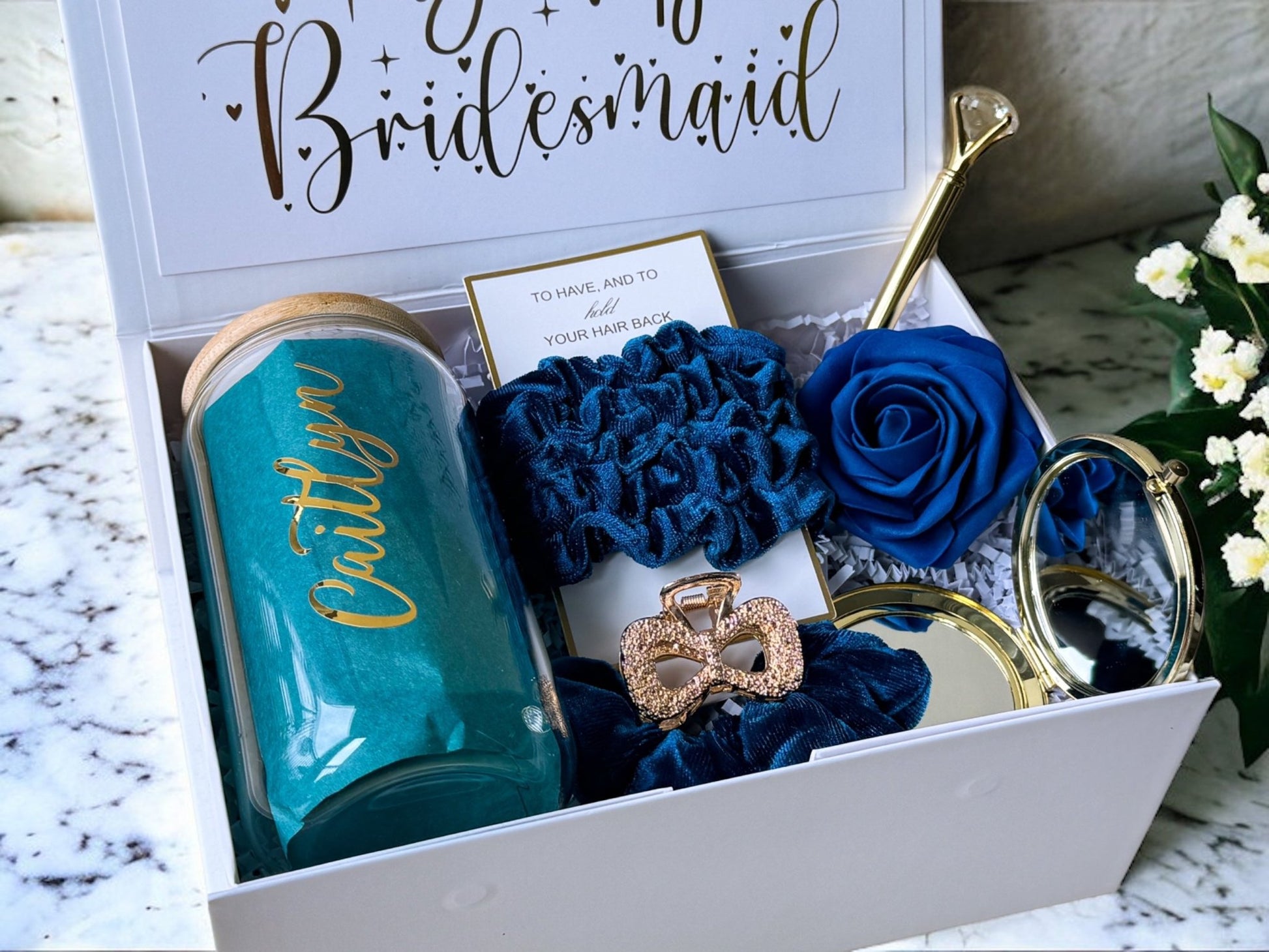 Teal Bridesmaid Proposal Box, Bridesmaid Proposal, Bridesmaid Gift Box, Teal collection - Box of Love