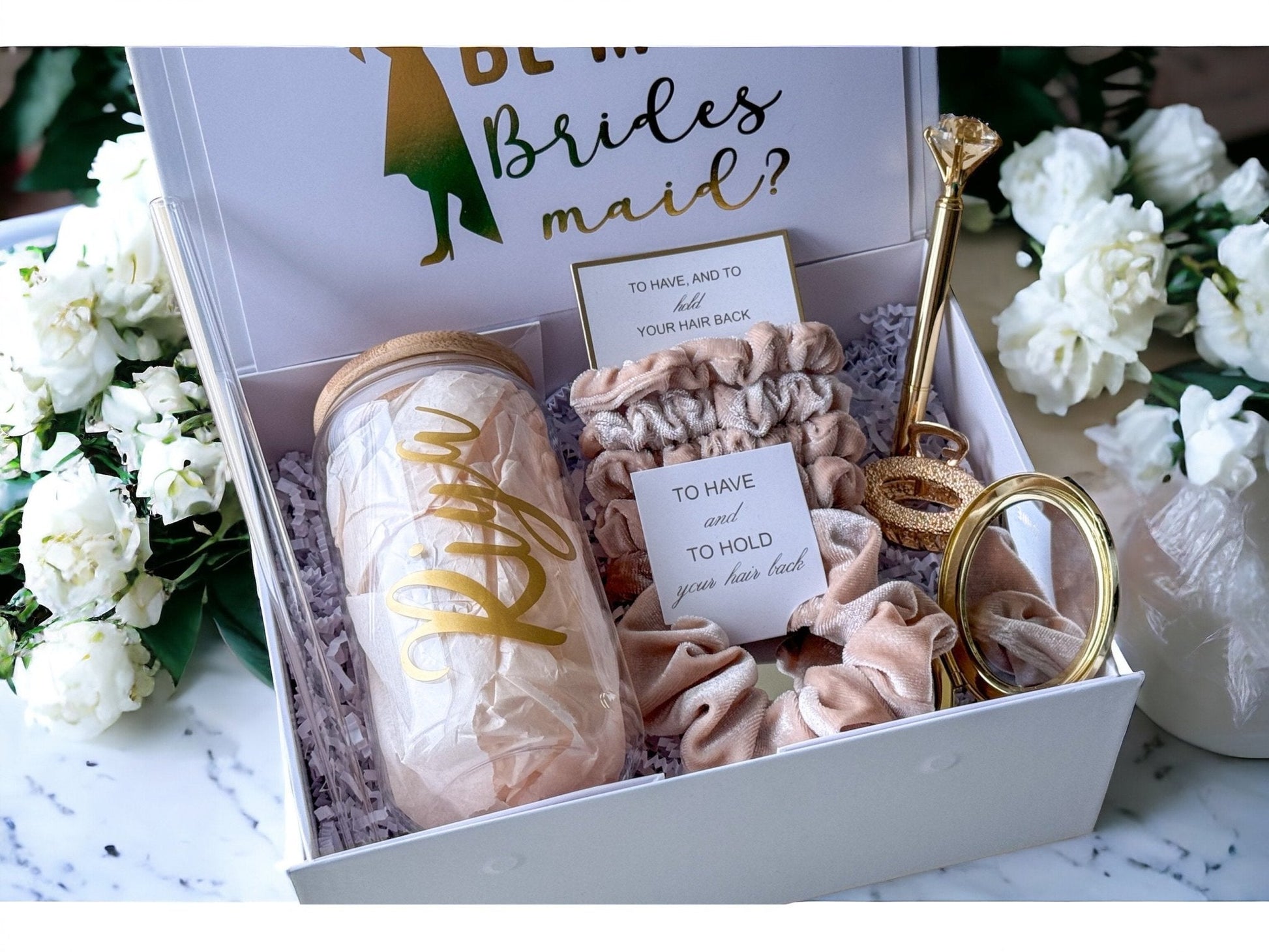 Beige Bridesmaid Proposal Box, Bridesmaid Proposal, Bridesmaid Gift Box, Champagne collection - Box of Love