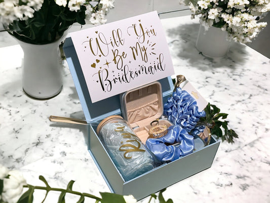 Blue Bridesmaid Proposal Box, Bridesmaid Proposal, Bridesmaid Gift box - Box of Love