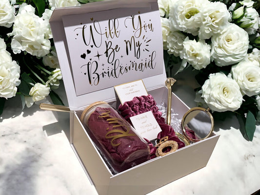 Bridesmaid Proposal Box, Bridesmaid Proposal, Bridesmaid Gift Box, Cherry Pink collection - Box of Love