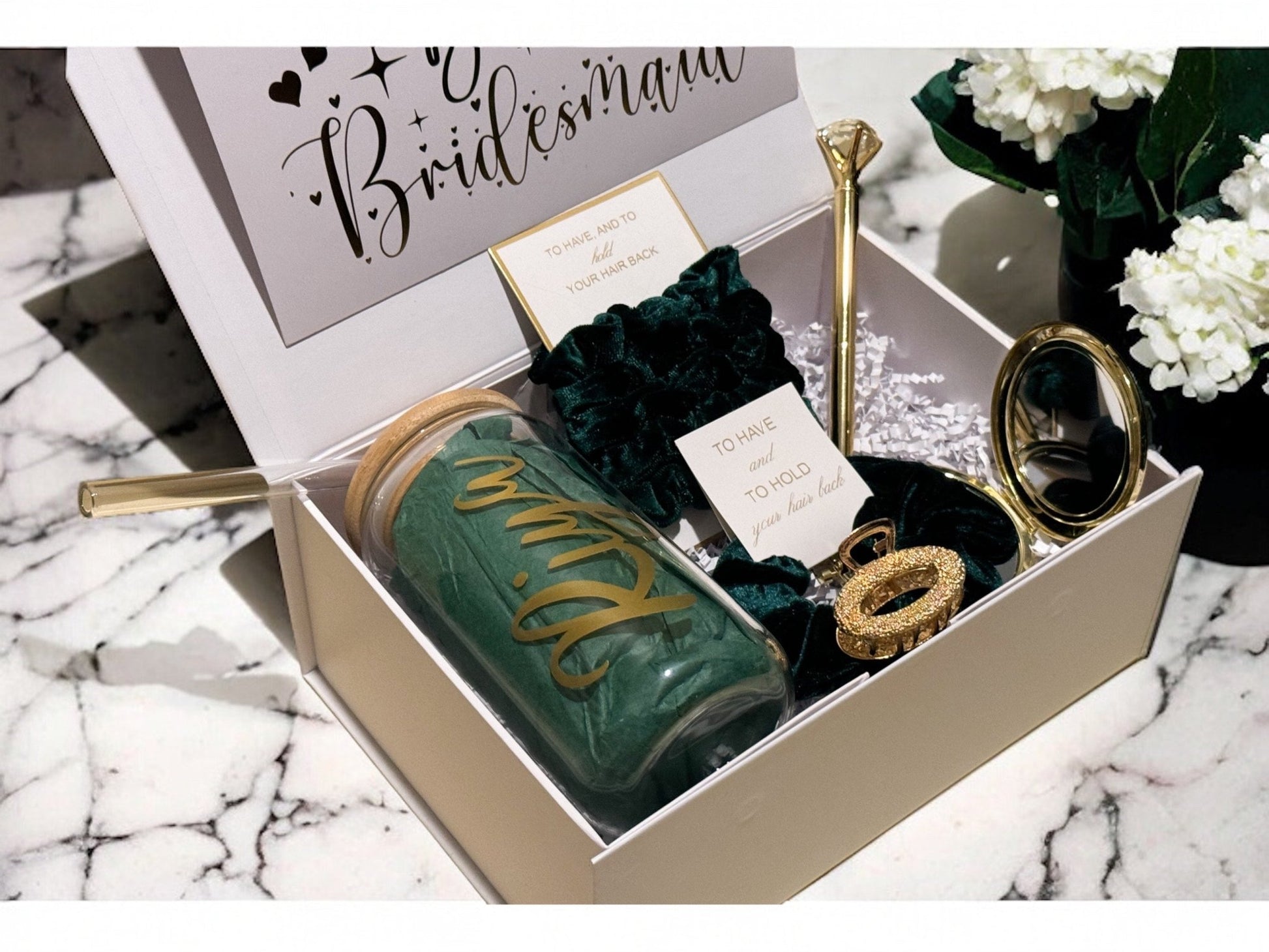 Bridesmaid Proposal Box, Bridesmaid Proposal, Bridesmaid Gift Box, Green collection - Box of Love