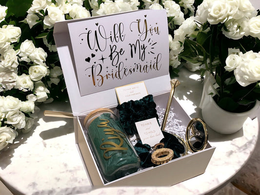 Bridesmaid Proposal Box, Bridesmaid Proposal, Bridesmaid Gift Box, Green collection - Box of Love