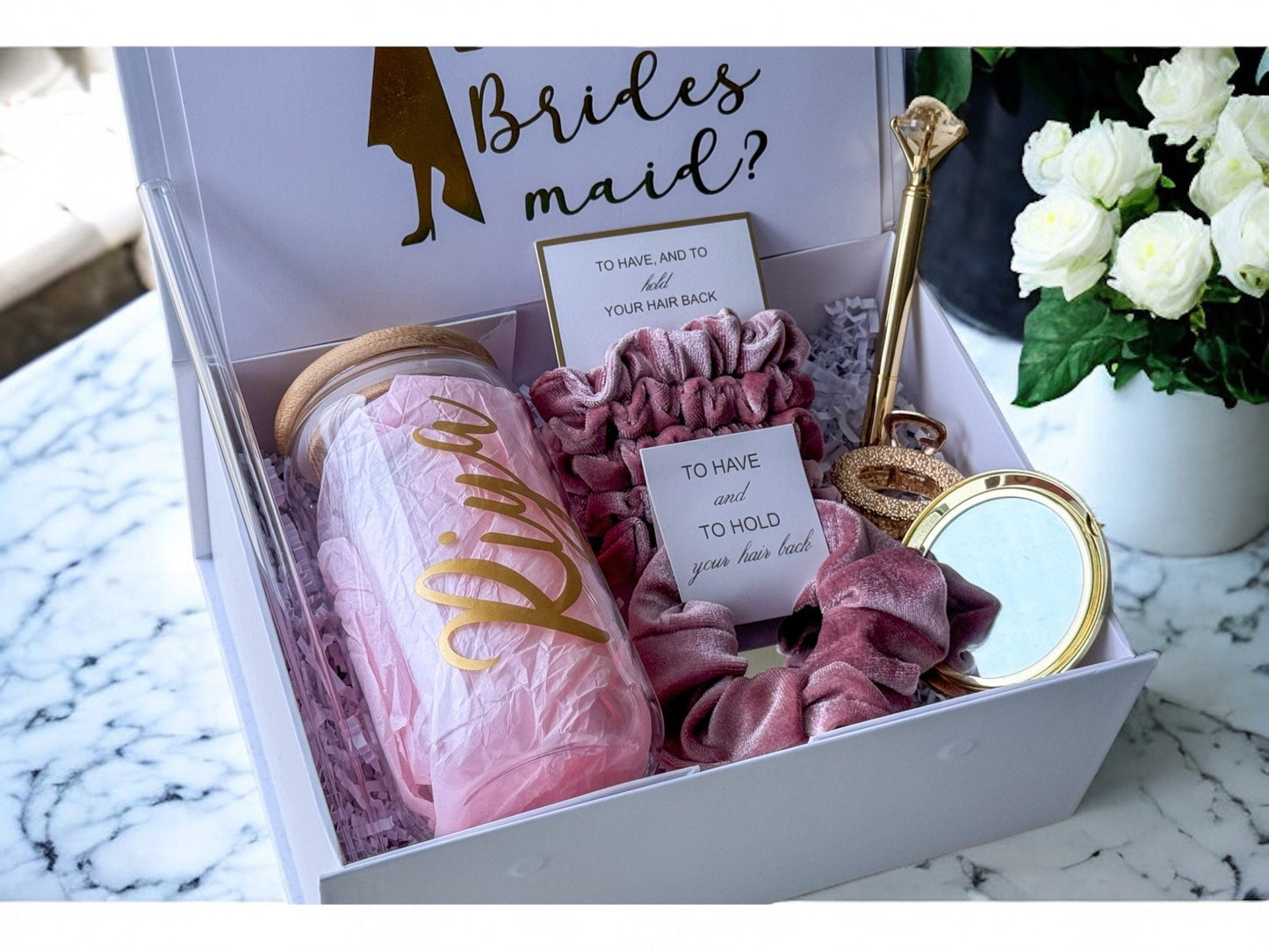 Bridesmaid Proposal Box, Bridesmaid Proposal, Bridesmaid Gift Box, Pink collection - Box of Love