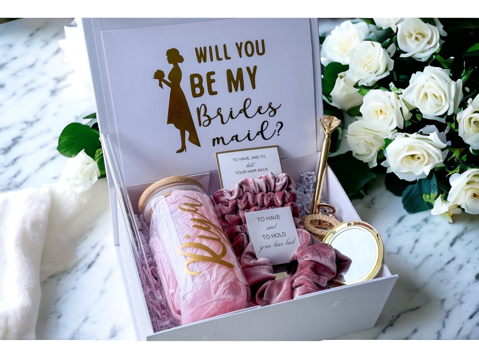 Bridesmaid Proposal Box, Bridesmaid Proposal, Bridesmaid Gift Box, Pink collection - Box of Love