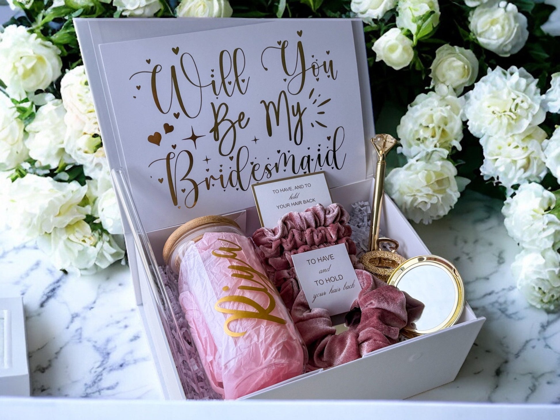 Bridesmaid Proposal Box, Bridesmaid Proposal, Bridesmaid Gift Box, Pink collection - Box of Love