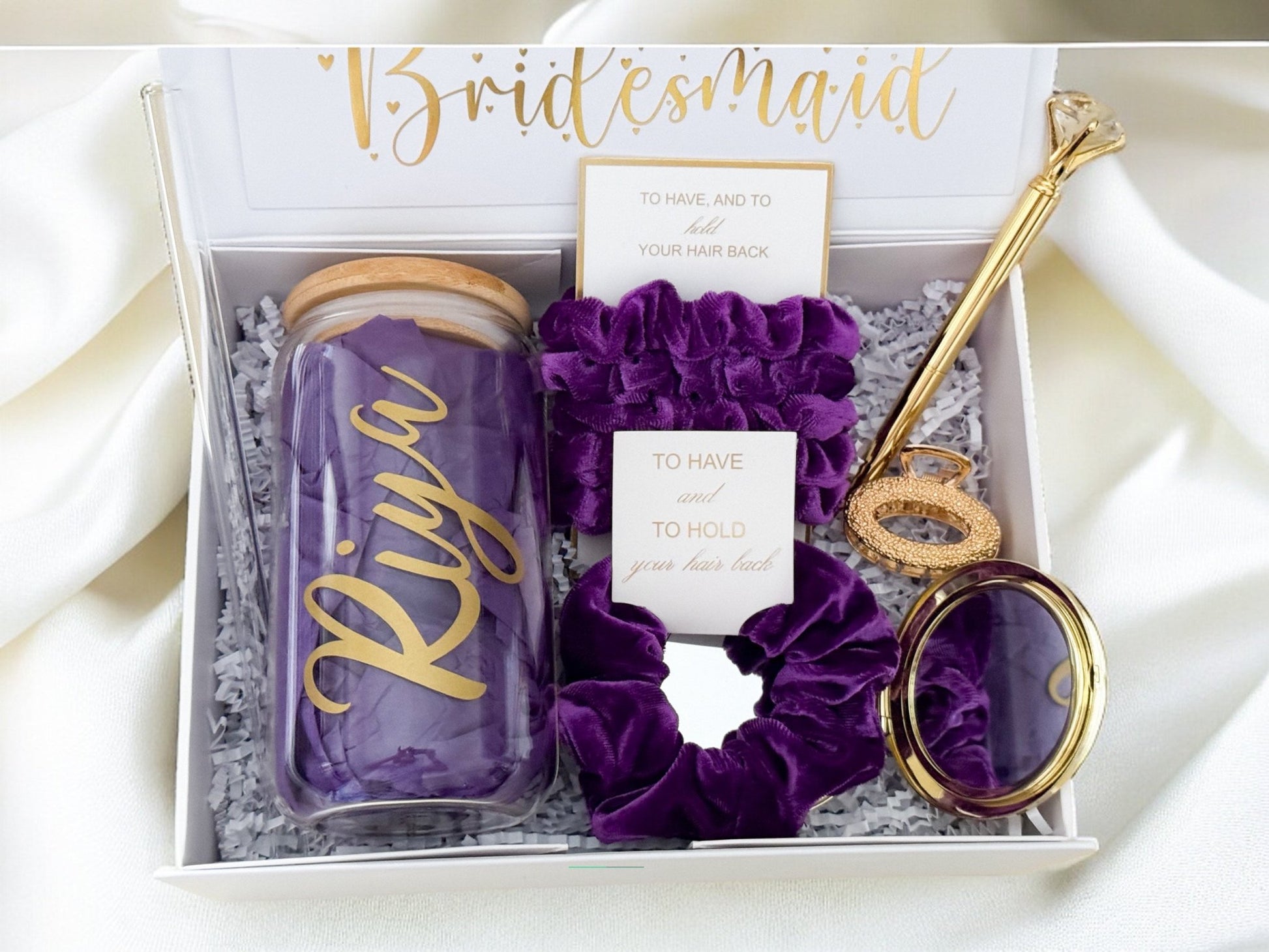 Bridesmaid Proposal Box, Bridesmaid Proposal, Bridesmaid Gift Box, Purple collection - Box of Love