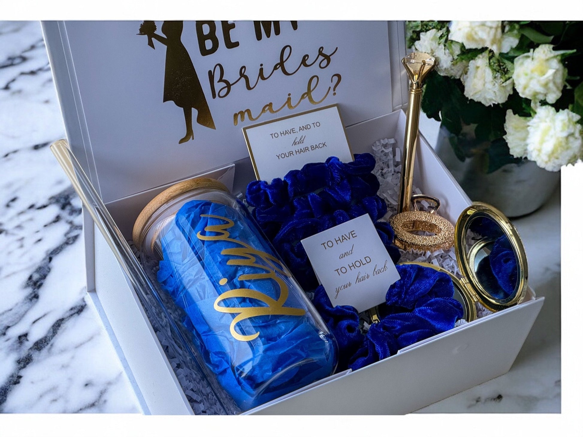 Bridesmaid Proposal Box, Bridesmaid Proposal, Bridesmaid Gift Box, Royal Blue collection - Box of Love