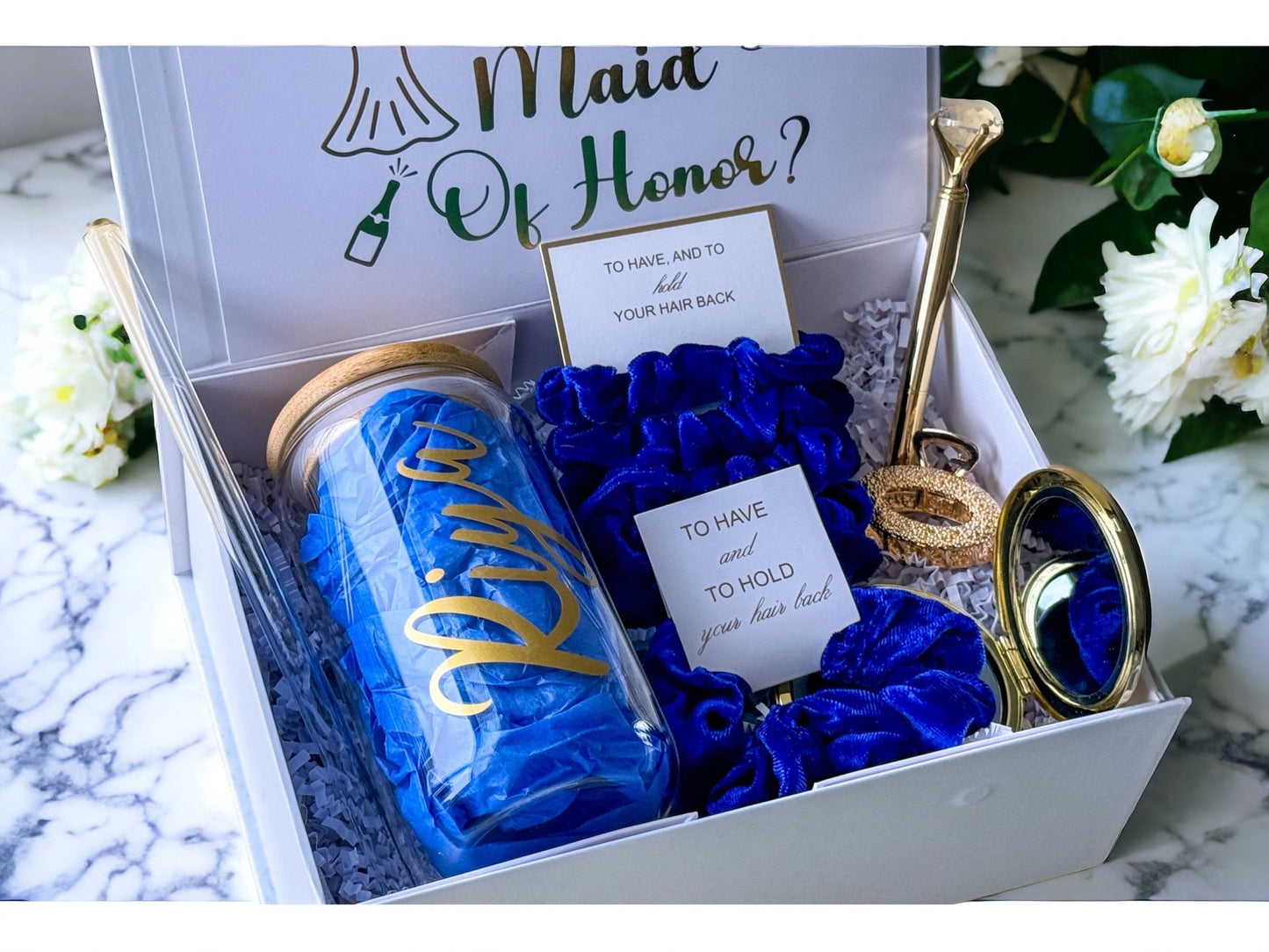 Bridesmaid Proposal Box, Bridesmaid Proposal, Bridesmaid Gift Box, Royal Blue collection - Box of Love