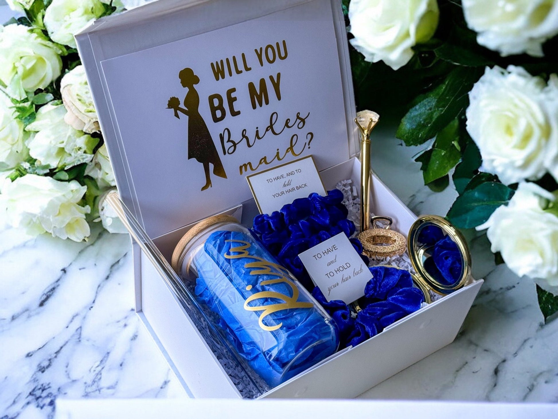 Bridesmaid Proposal Box, Bridesmaid Proposal, Bridesmaid Gift Box, Royal Blue collection - Box of Love