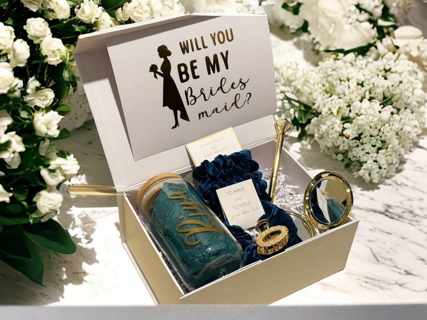 Bridesmaid Proposal Box, Bridesmaid Proposal, Bridesmaid Gift Box, Teal collection - Box of Love