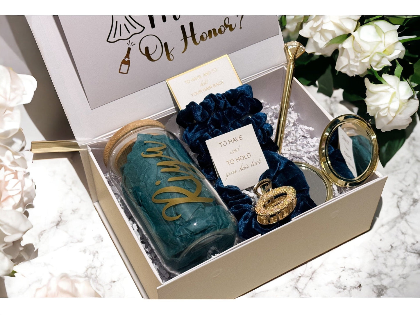 Bridesmaid Proposal Box, Bridesmaid Proposal, Bridesmaid Gift Box, Teal collection - Box of Love