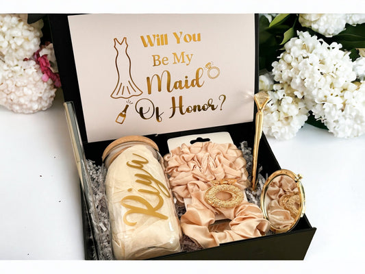 Bridesmaid Proposal Box, Maid of Honor Proposal Box, Maid of Honor Gift Box, Champagne Collection - Box of Love