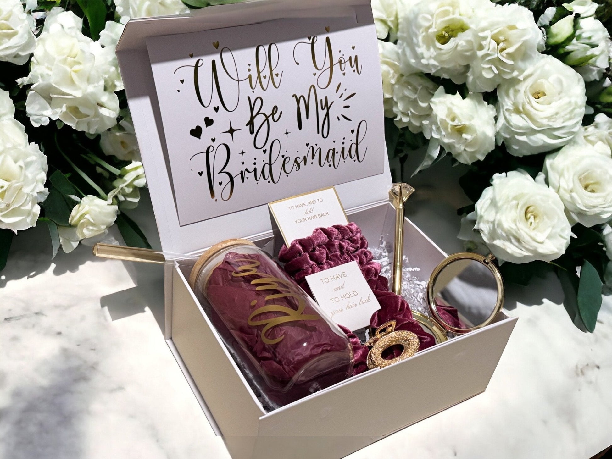 Cherry Pink Bridesmaid Proposal Box, Bridesmaid Proposal, Bridesmaid Gift Box, Cherry Pink collection - Box of Love