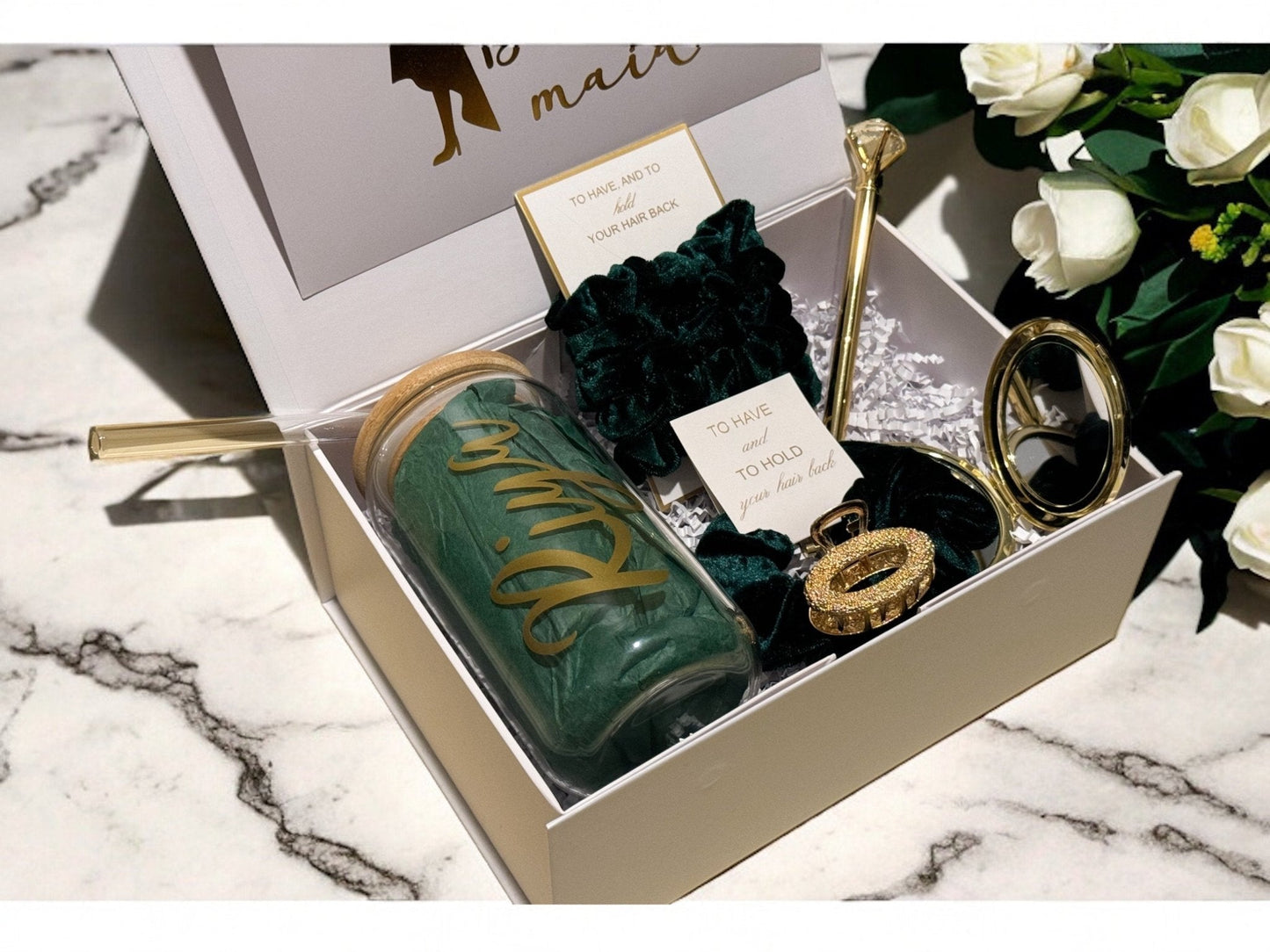 Emerald Bridesmaid Proposal Box, Bridesmaid Proposal, Bridesmaid Gift Box, Green collection - Box of Love