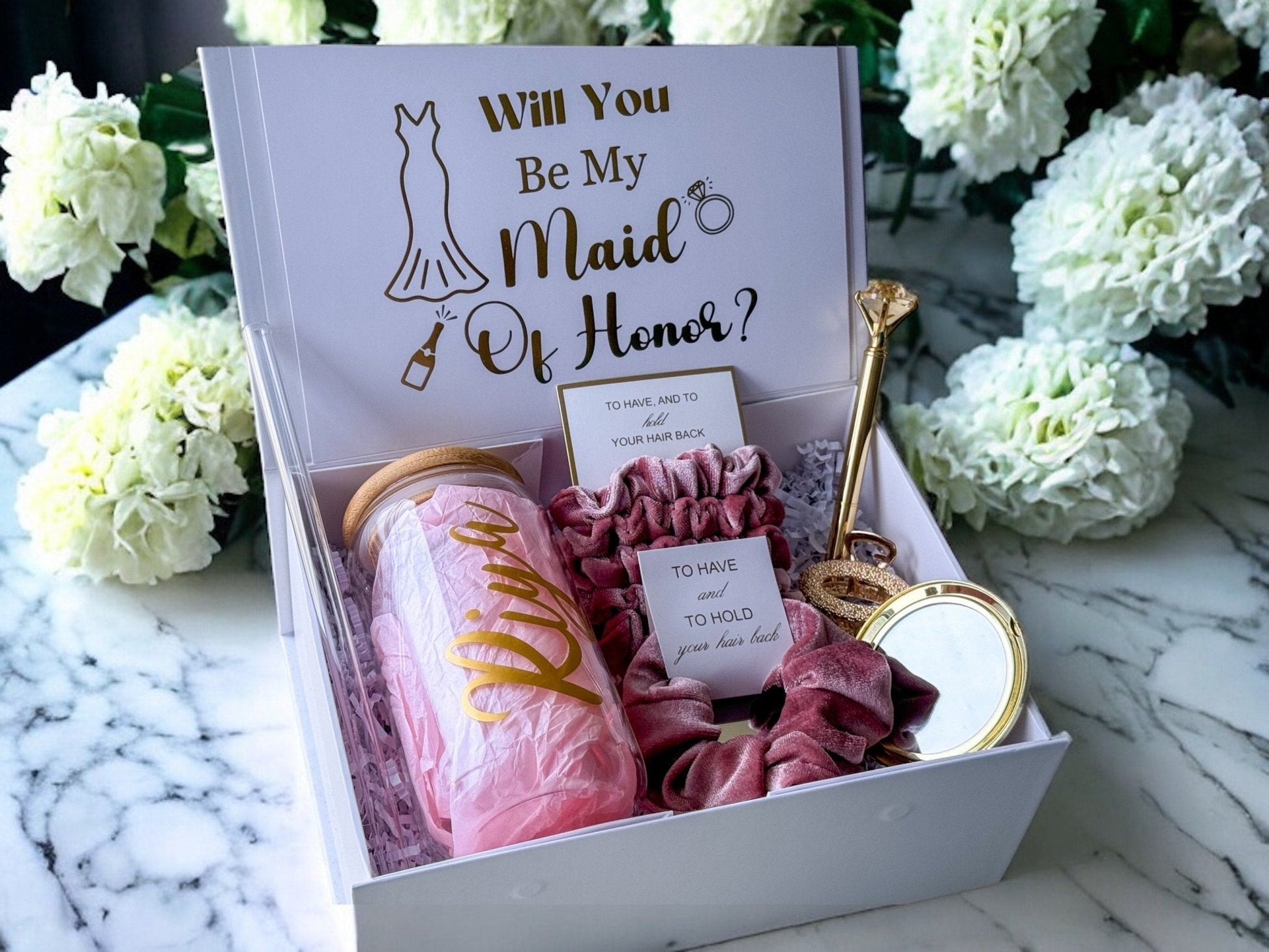 Pink Bridesmaid Proposal Box, Bridesmaid Proposal, Bridesmaid Gift Box, Pink collection - Box of Love