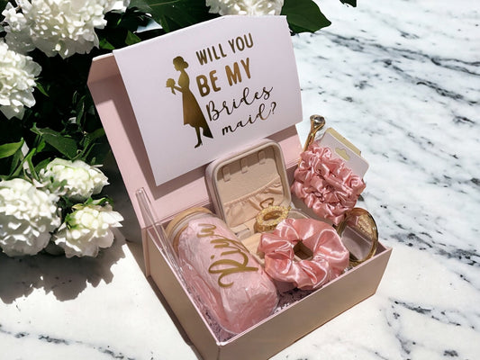 Pink Bridesmaid Proposal Box, Bridesmaid Proposal, Bridesmaid Gift Box, Rose collection - Box of Love