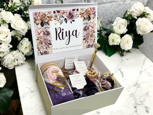 Rosegold and cream Bridesmaid Proposal Box, Bridesmaid Gift -Box, Bridesmaid Proposal - Box of Love